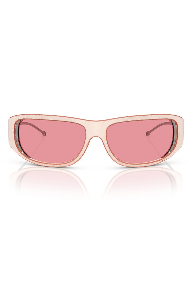 DIESEL<sup>®</sup> 61mm Oval Sunglasses, Main, color, Rusty Orange/ Beige/ Pink Sil
