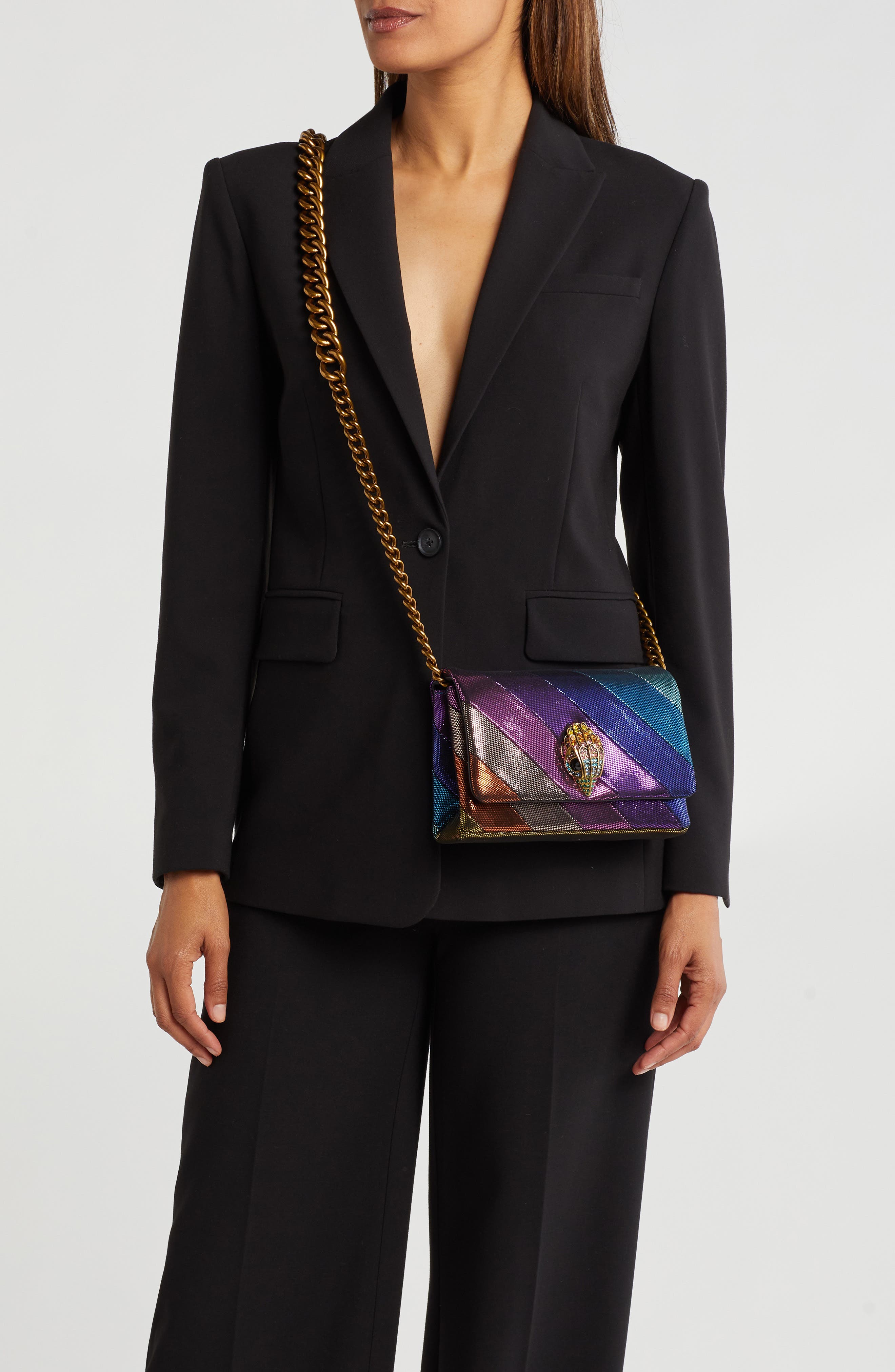 Kurt Geiger London Mini Kensington Flap Crossbody Bag, Alternate, color, 