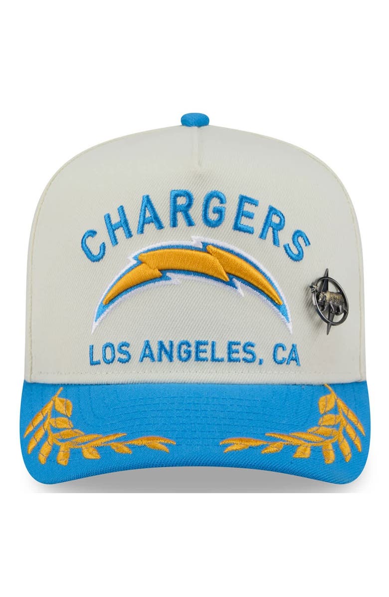 New Era Men's New Era Cream/Powder Blue Los Angeles Chargers 2025 NFL Draft A-Frame 59FIFTY Fitted Hat, Alternate, color,
