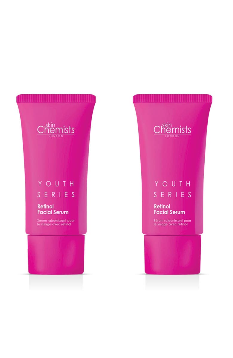 SKINCHEMISTS Youth Series Retinol & Bakuchiol Facial Serum 30ml x 2 Duo Pack, Main, color, White