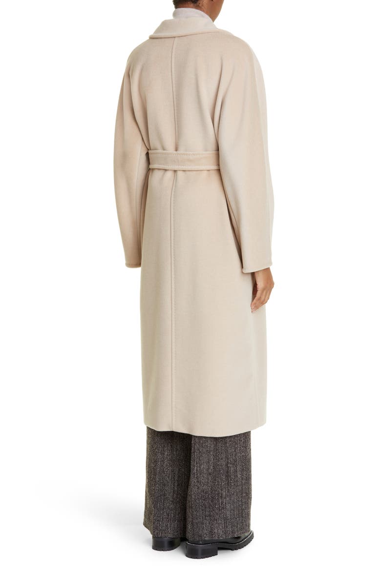 Madame Double Breasted Wool & Cashmere Belted Coat, Alternate, color, SAND