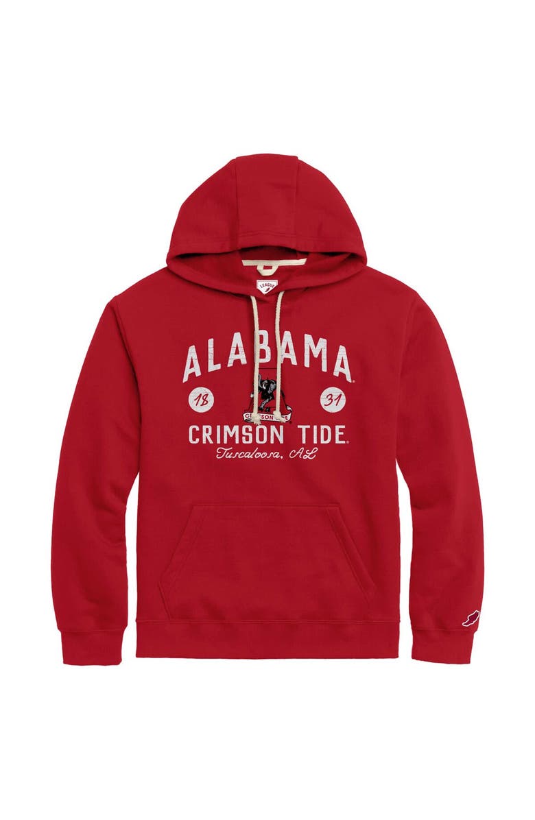 LEAGUE COLLEGIATE WEAR Men's League Collegiate Wear Crimson Alabama Crimson Tide Bendy Arch Essential Pullover Hoodie, Main, color, Crimson