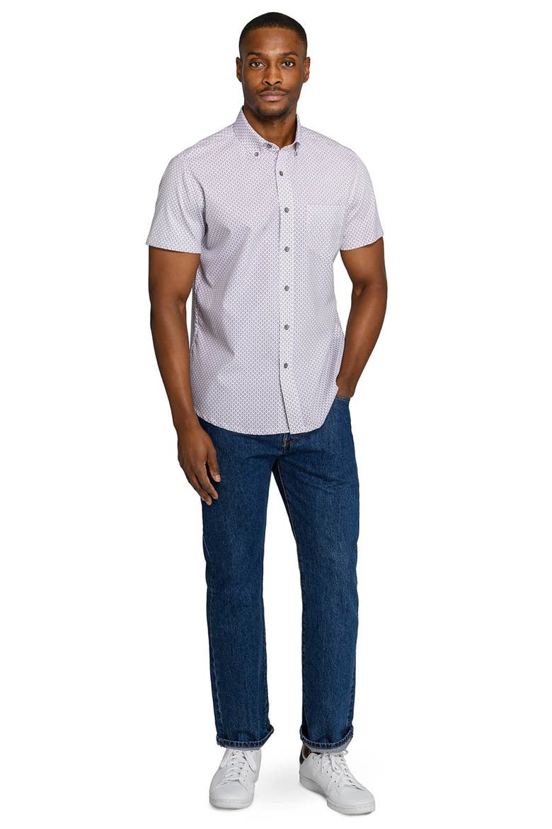 Raindrop Reworked Button Down Shirt, Alternate, color, WHITE/ PINK