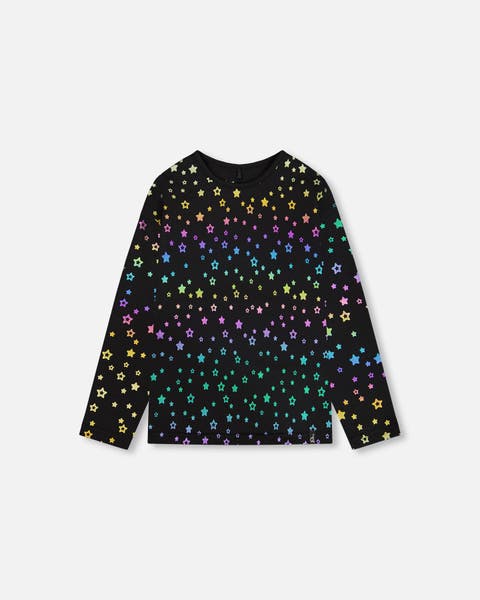 Deux Par Deux t-shirt & brushed jersey overall set - printed cats
