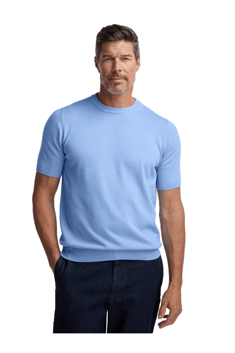 Supima Cotton Crew Neck Sweater, Alternate, color, Blue