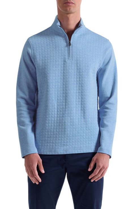 Waffle Quarter Zip Cotton Blend Pullover