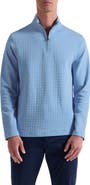 Bugatchi Waffle Quarter Zip Cotton Blend Pullover