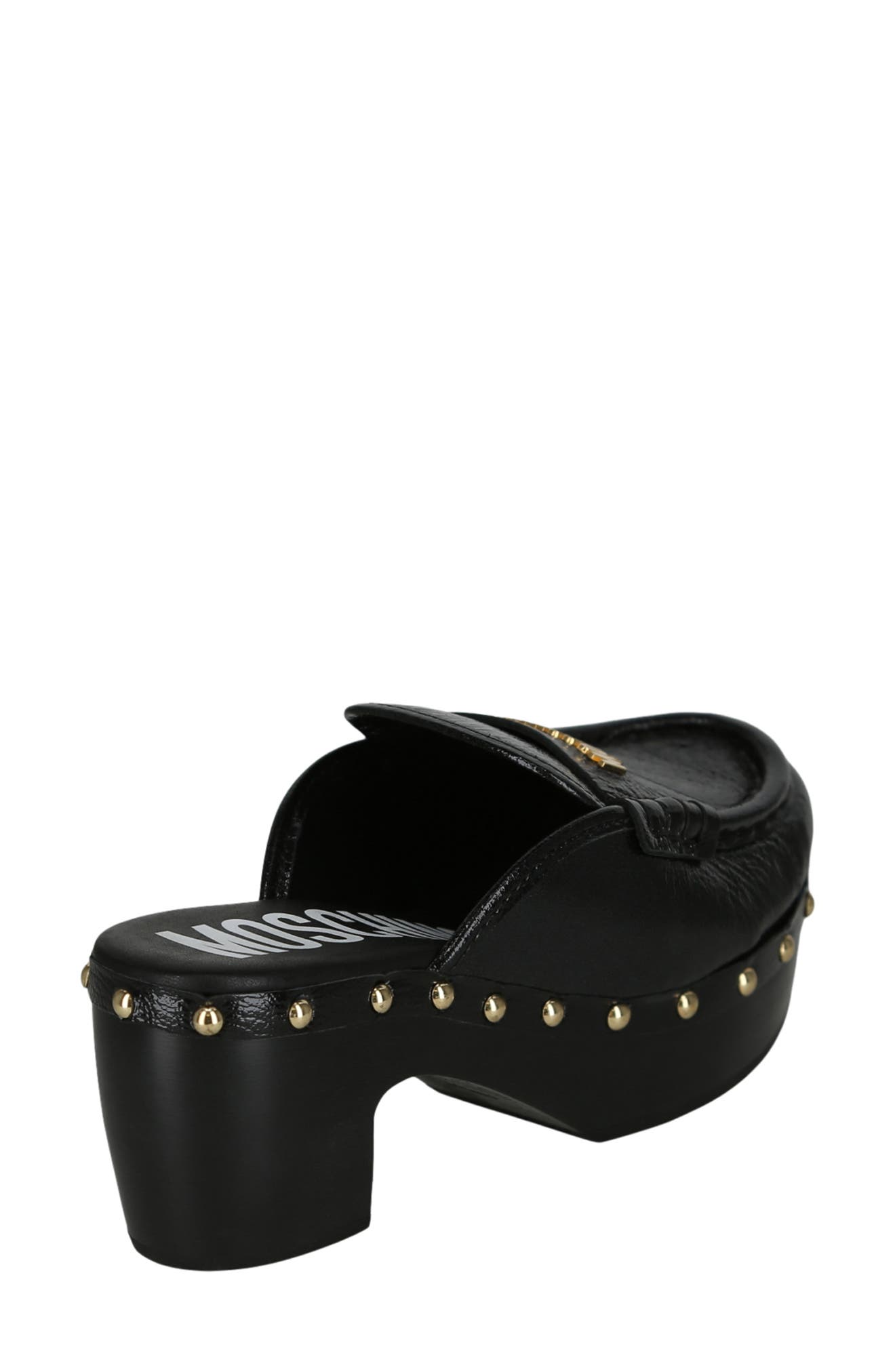 Moschino Patent Leather Platform Clog, Alternate, color, 