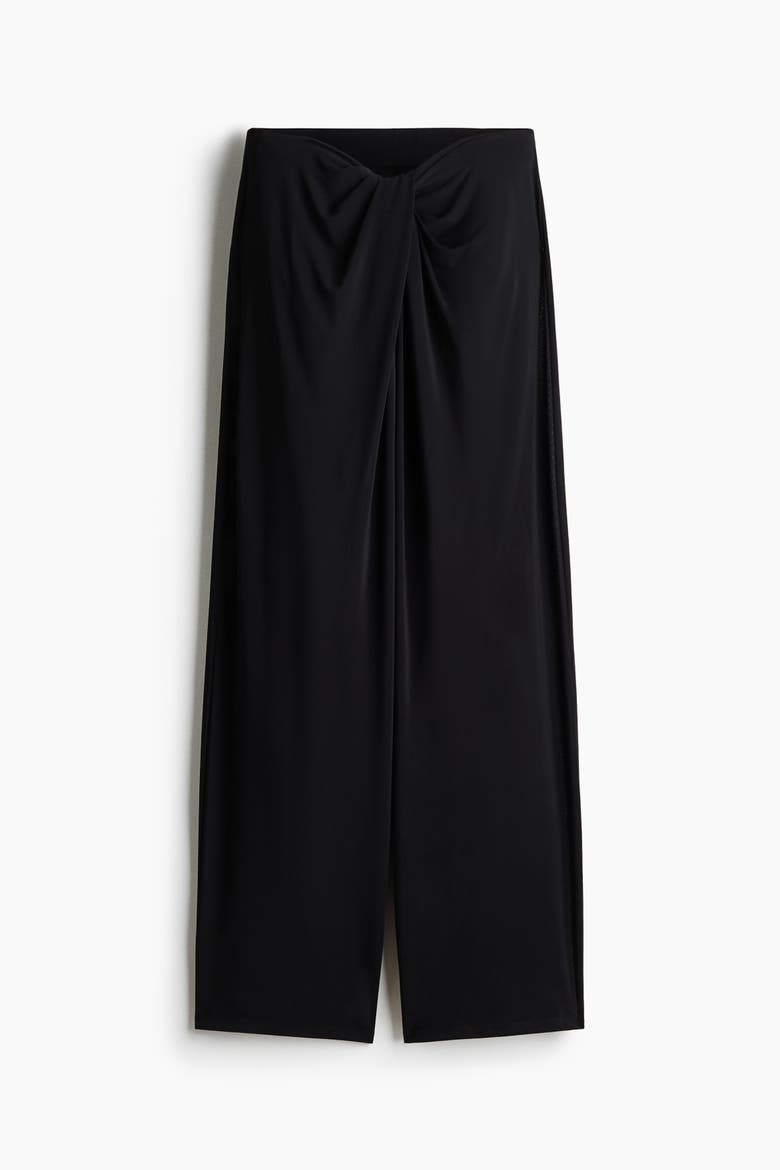 Twist-detail Jersey Pants, Alternate, color, Black