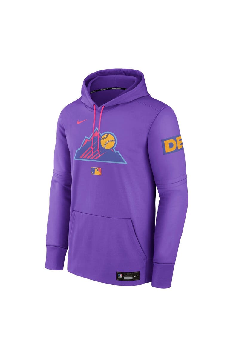 Nike Men's Nike  Purple Colorado Rockies 2025 City Connect Authentic Collection Therma Pullover Hoodie, Alternate, color, Purple