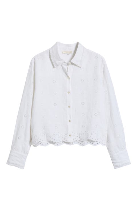 Delano Eyelet Linen Shirt
