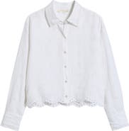 LoveShackFancy Delano Eyelet Linen Shirt