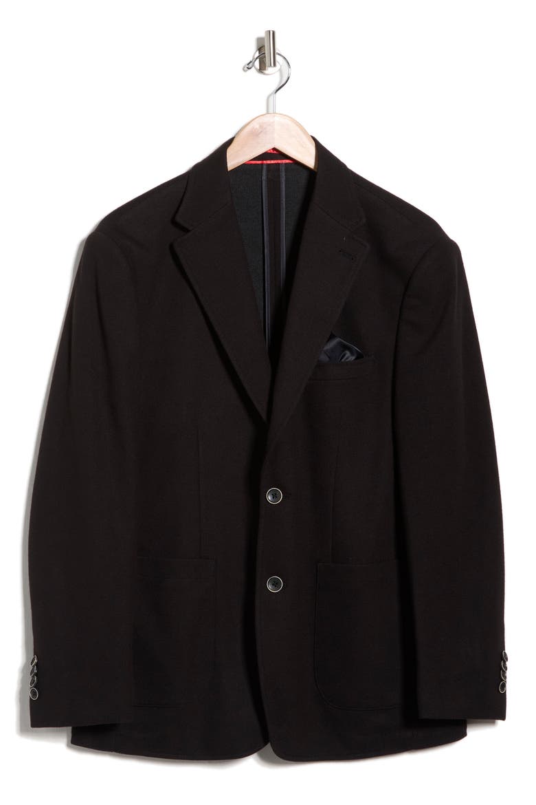 Solid Pique Knit Sport Coat, Alternate, color, BLACK