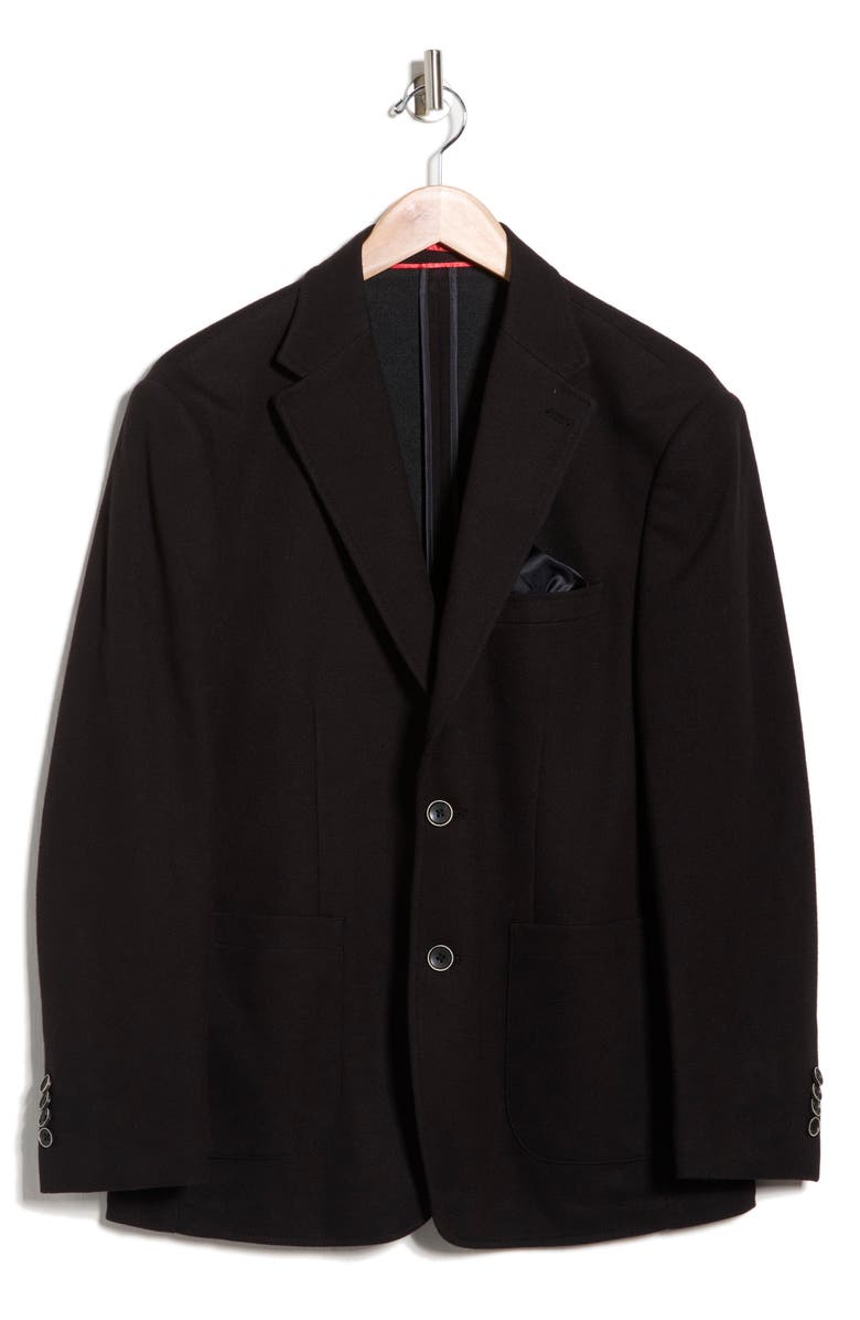 Lucky Brand Solid Pique Knit Sport Coat, Alternate, color, Black