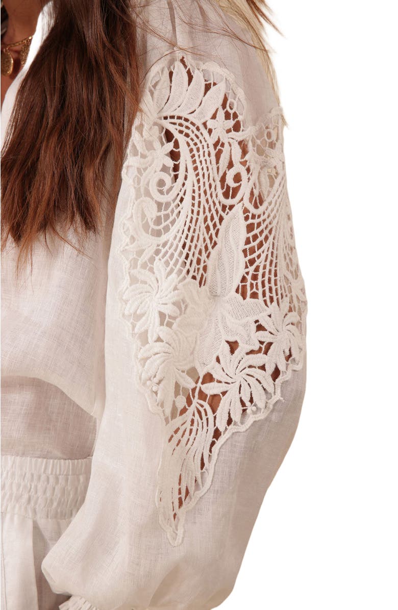 Hale Bob Reese Solid Linen Top, Alternate, color,