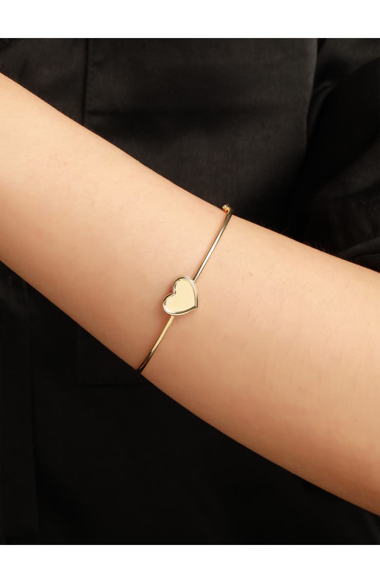 DEVATA Sweet Heart Bangle Bracelet in 14K Gold, 13mm, Alternate, color, Yellow Gold