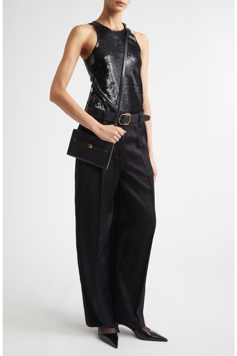 Curved Sequin Tank, Alternate, color, BLACK