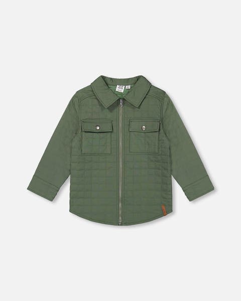 Deux Par Deux Color Block Brushed Jersey Top With Quilted Pocket - Dark Forest Gray/Sage Deux Par Deux Color Block Brushed Jersey Top With Quilted Pocket - Dark Forest Gray/Sage