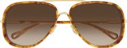 Chloé 60mm Gradient Navigator Sunglasses