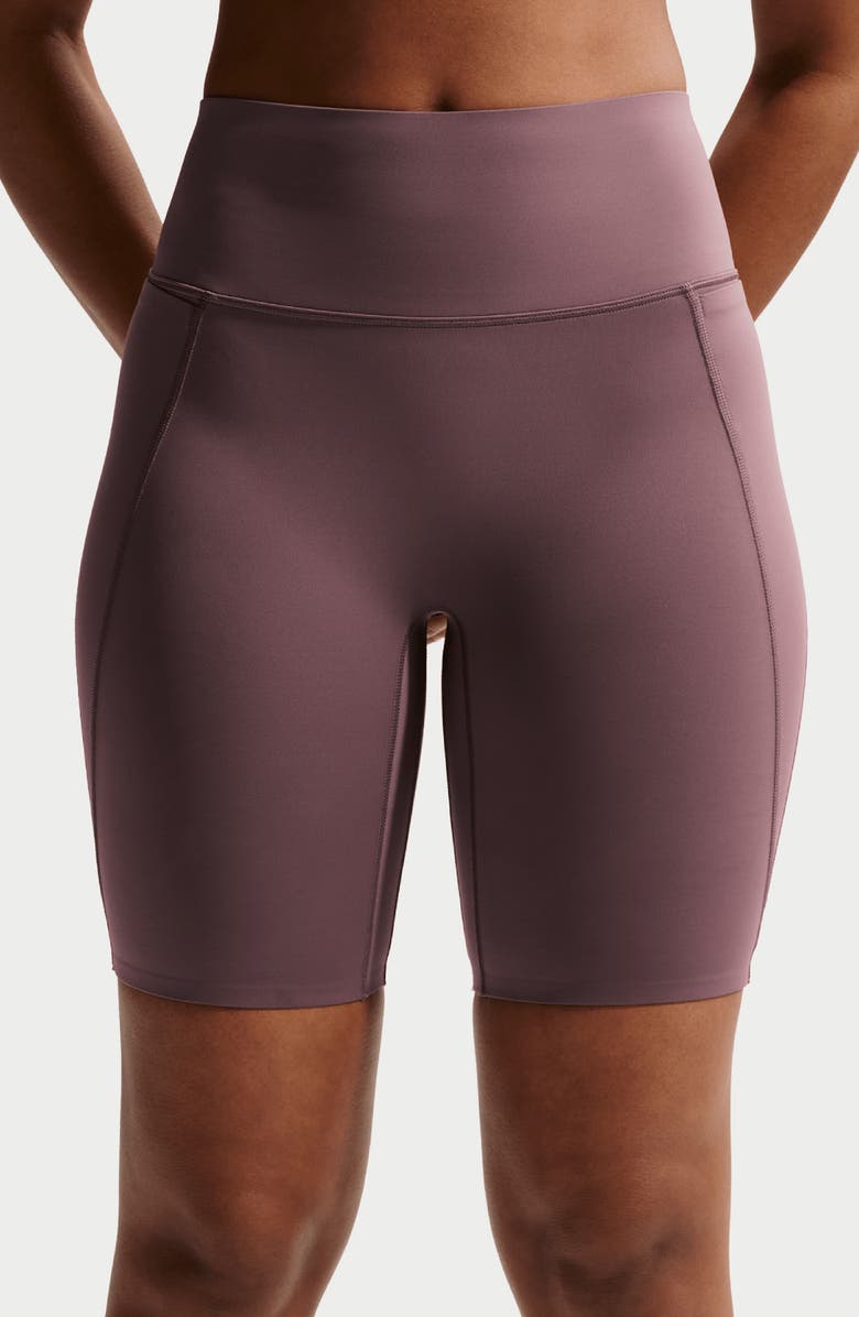Nike Universa Medium-Support High-Waisted Pocket Biker Shorts, Alternate, color, 502 Tattoo/Burgundy Crush