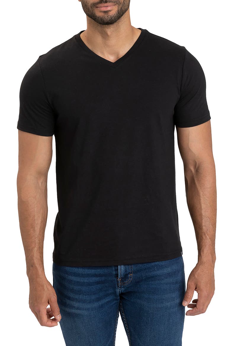 Slim Fit V-Neck T-Shirt, Main, color, BLACK