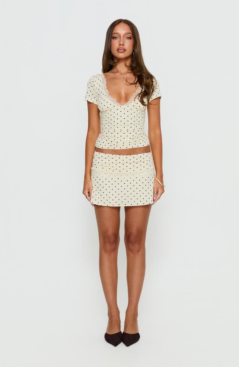Princess Polly Amia Lace Trim Miniskirt, Alternate, color, 