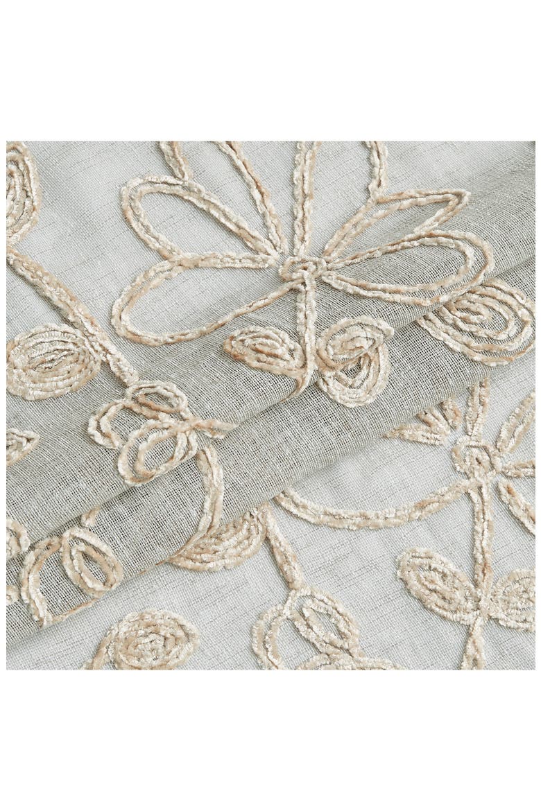 Set of 2 Embroidered Sheer Curtain Panels, Alternate, color, LINEN