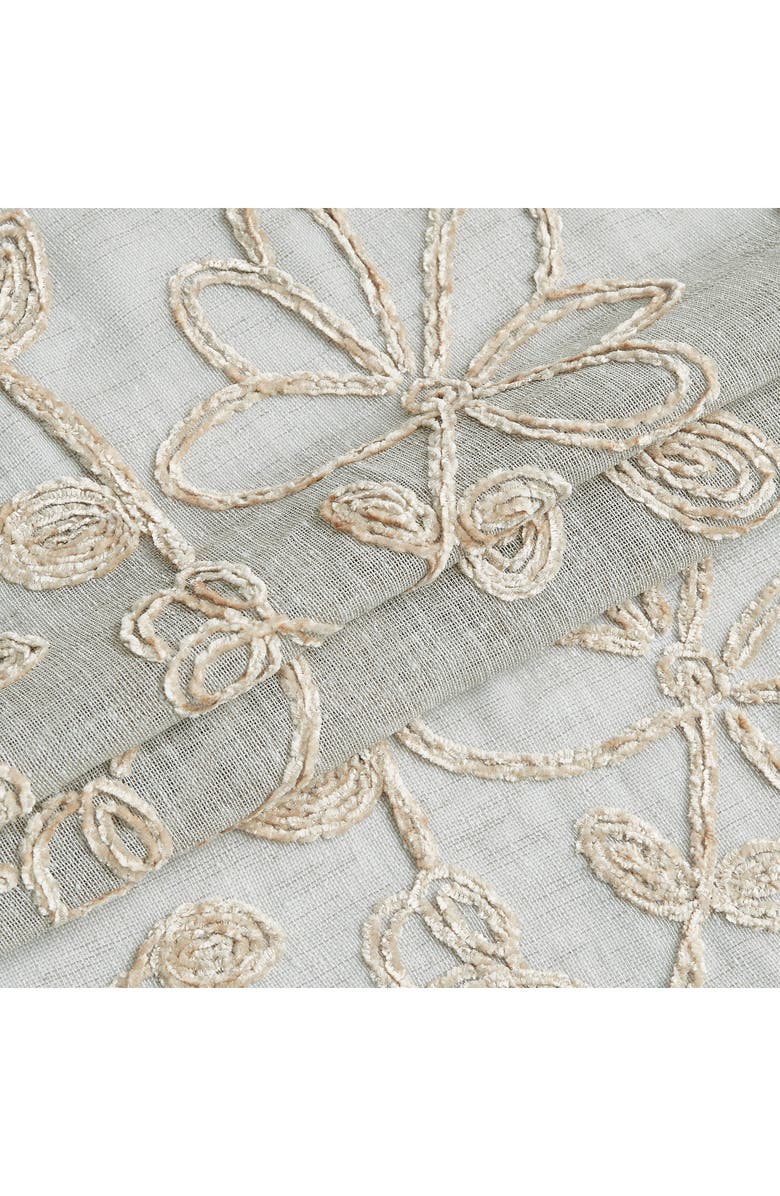 DAINTY HOME Set of 2 Embroidered Sheer Curtain Panels, Alternate, color, Linen