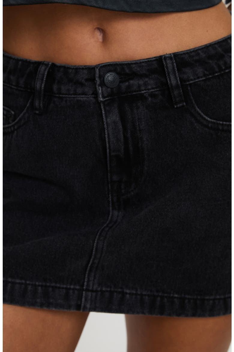 Dickei Denim Miniskirt, Alternate, color, BLACK