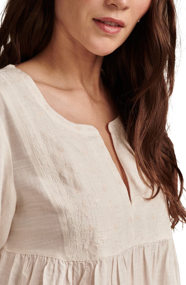 Lucky Brand Embroidered Long Sleeve Peasant Top, Alternate, color,