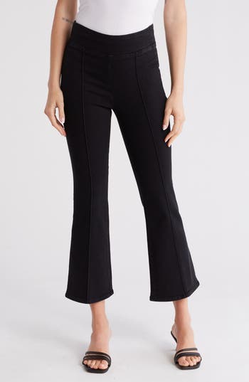 Frame Jetset Crop Mini Boot Pintuck Jeans Sheen Noir In Sheen Noir