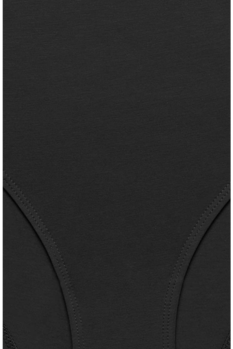 The Highwaist High Cut Cotton Briefs, Alternate, color, BLACK