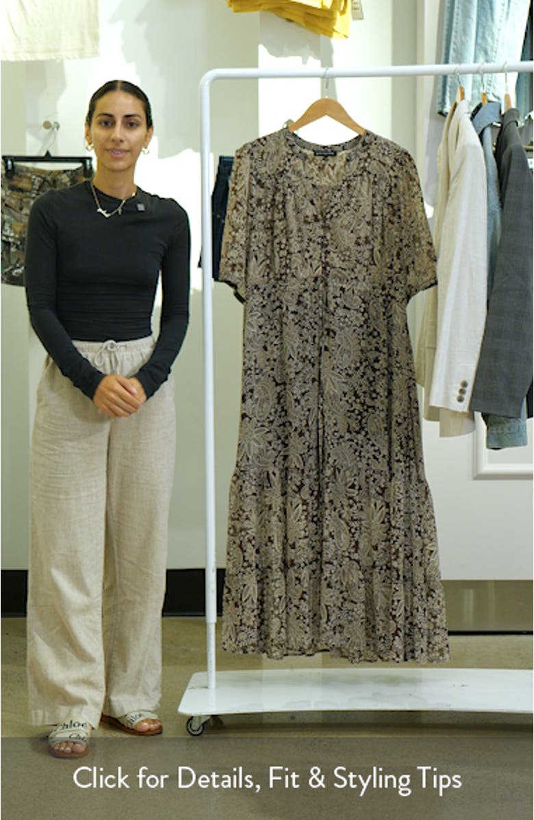 Kira Print Drawstring Maxi Dress, sales video thumbnail