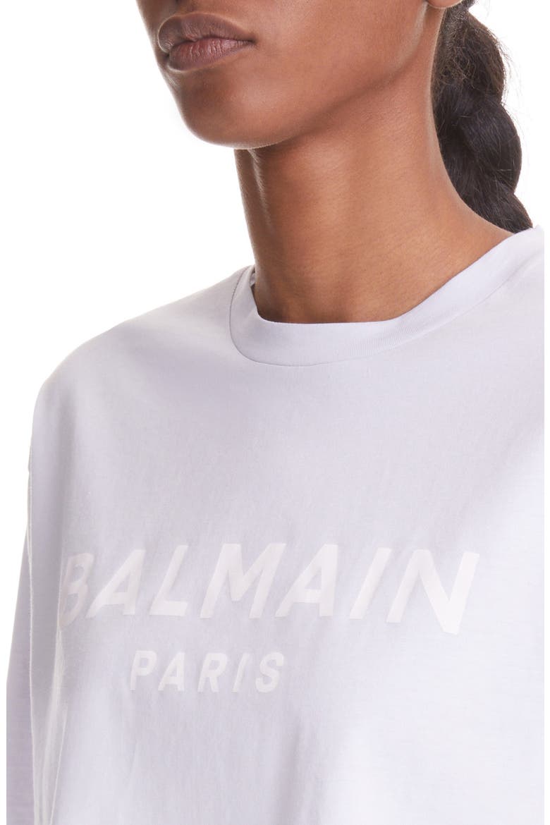 Crop Cotton Logo Tee, Alternate, color, PALE YELLOW/LIGHT BL