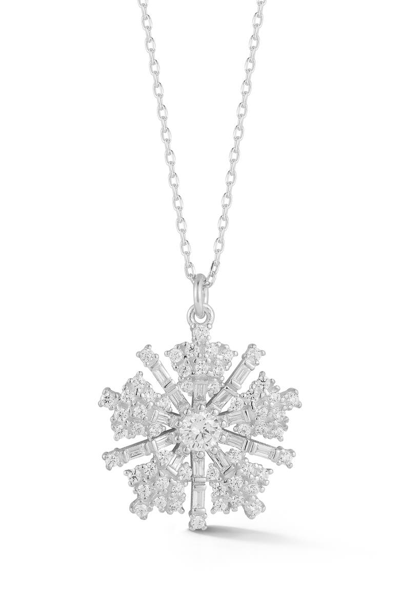 Cubic Zirconia Pendant Necklace, Main, color, SILVER