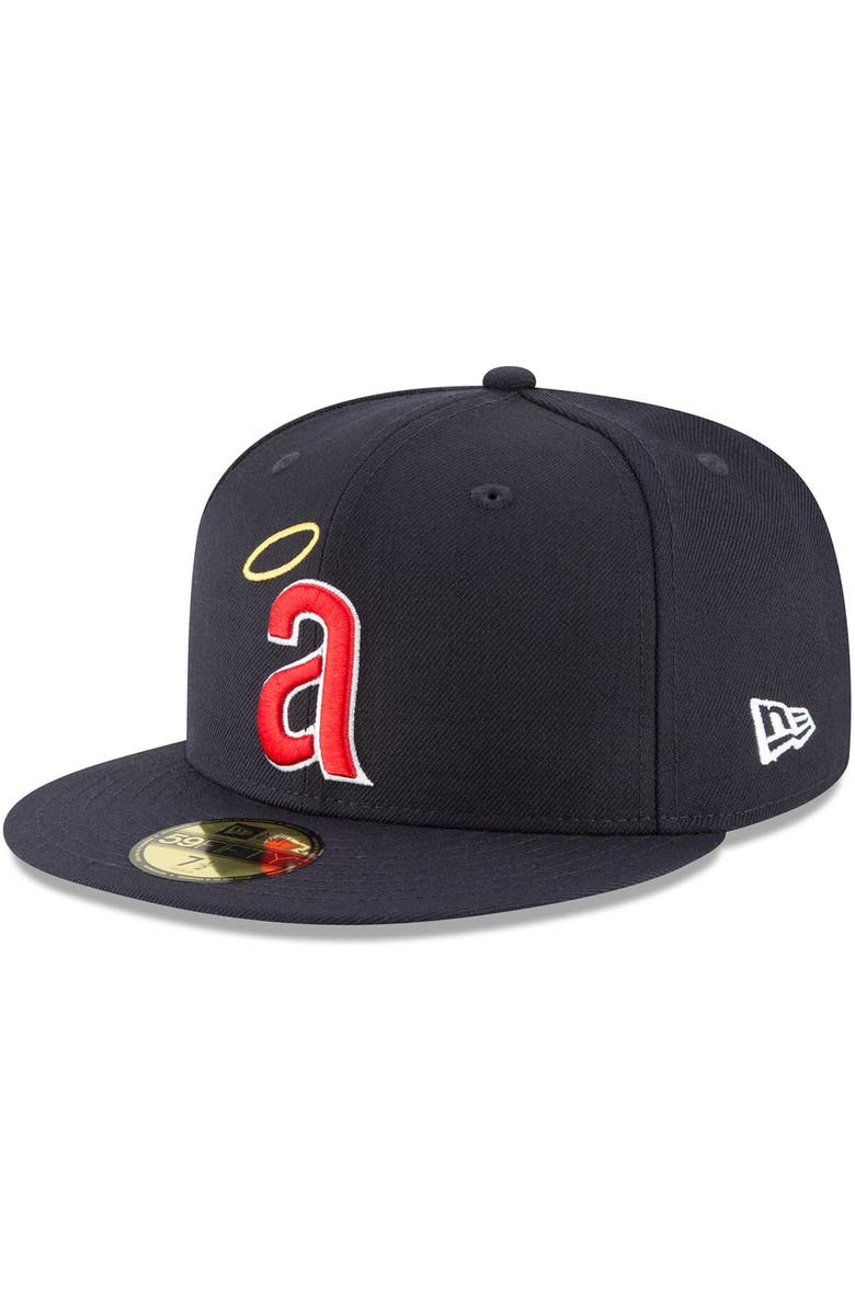 New Era Men's New Era Navy California Angels Cooperstown Collection Wool 59FIFTY Fitted Hat, Main, color, Navy