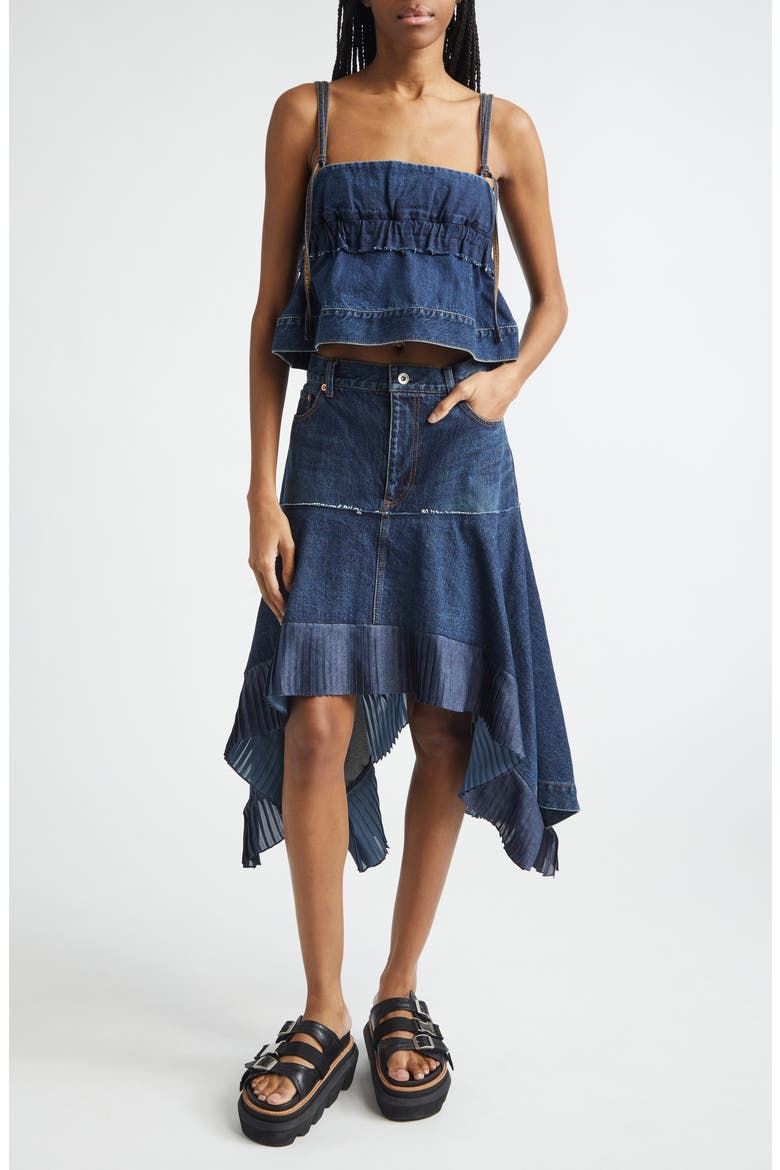 Sacai Crop Denim Camisole (Women) | Nordstrom