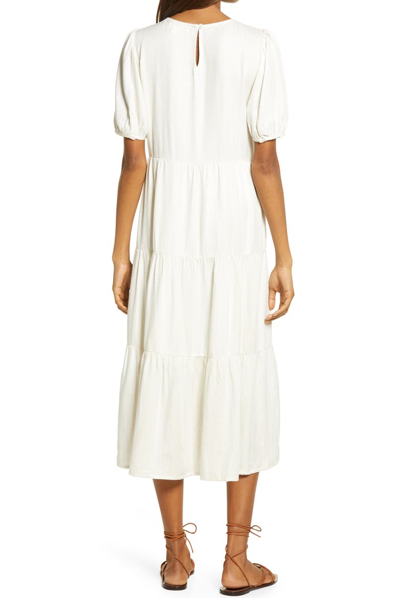 Tiered Dress, Alternate, color, IVORY- STONE