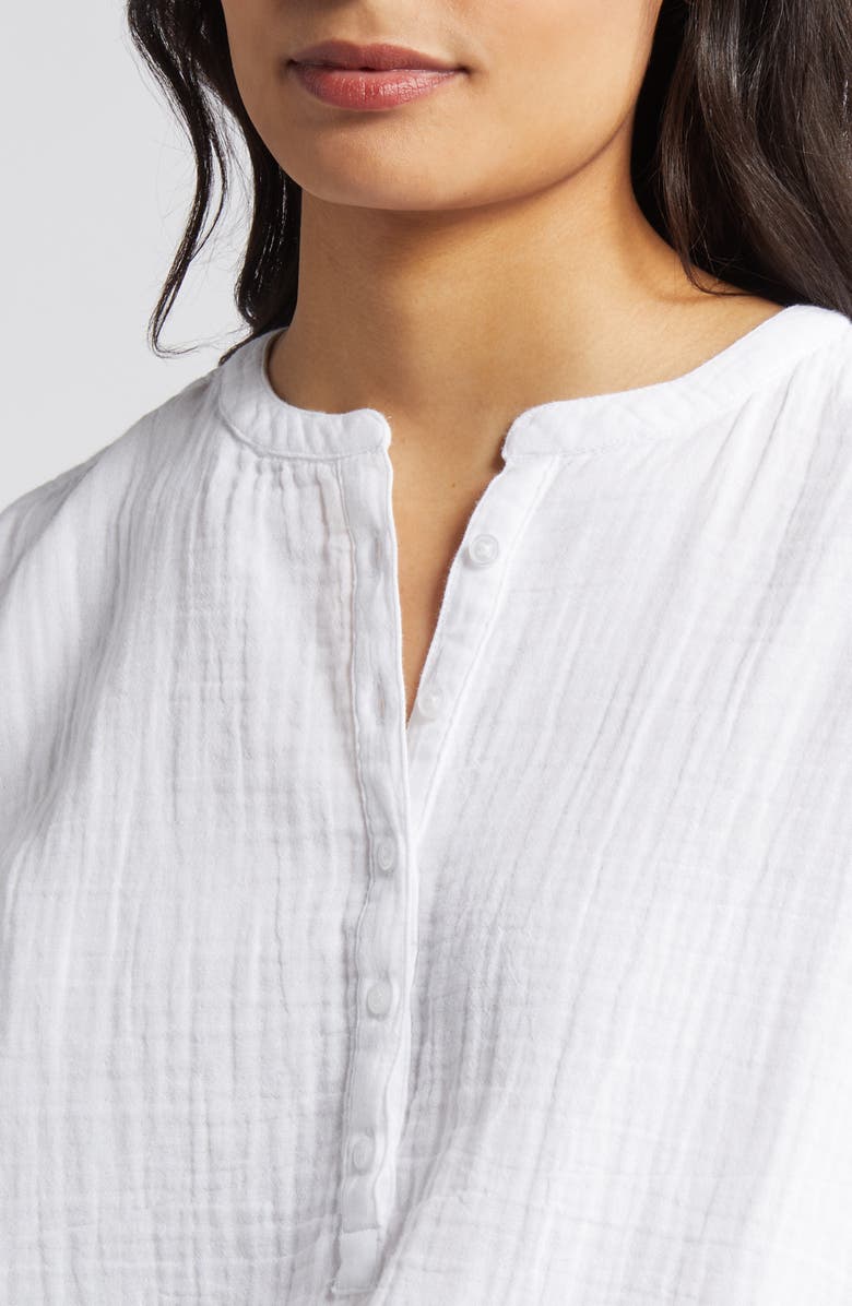 Caslon<sup>®</sup> Cotton Gauze Henley Top, Alternate, color,