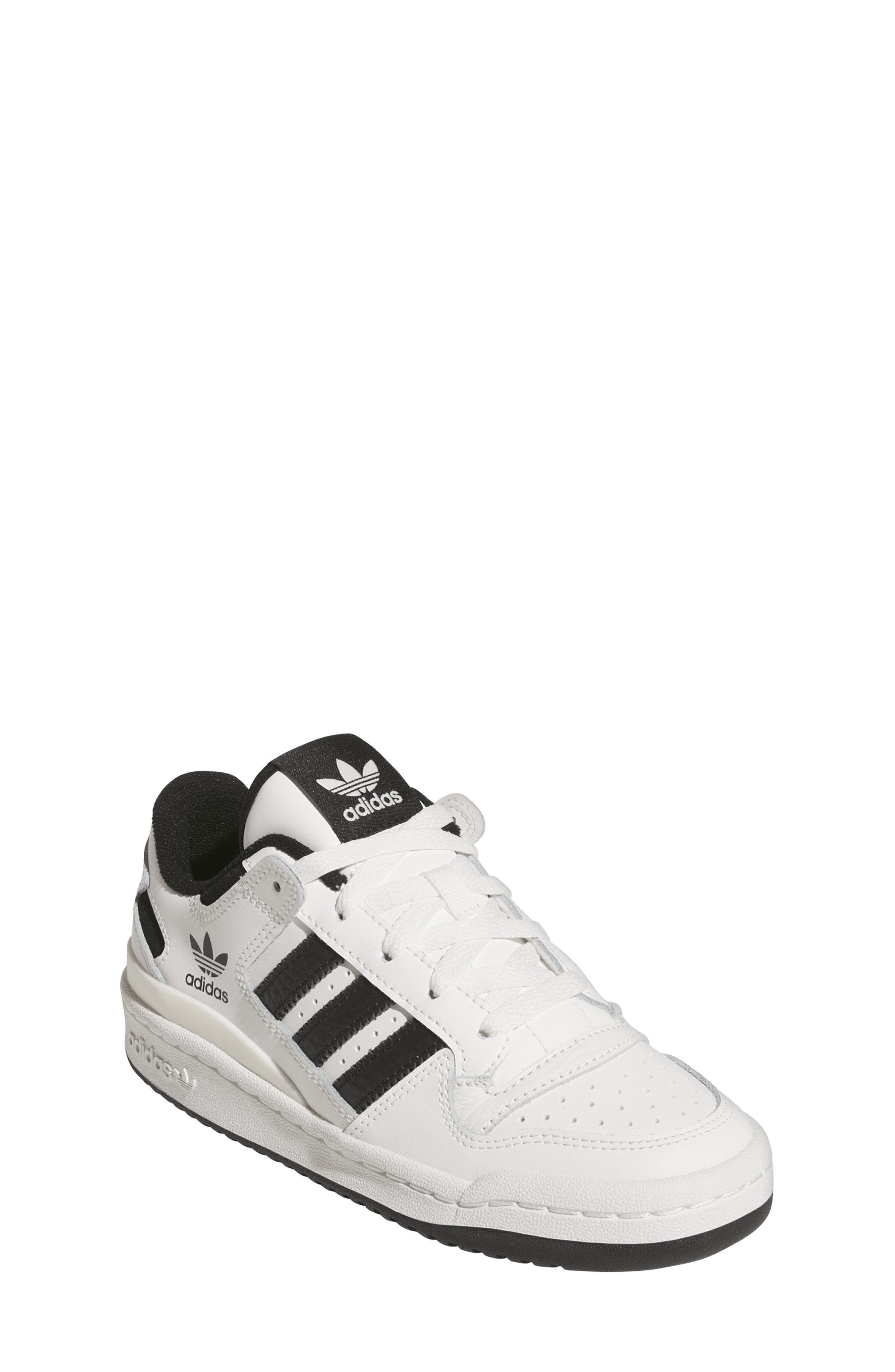 adidas Kids
 Forum Low Basketball Sneaker, Main, color, White/ Black/ White