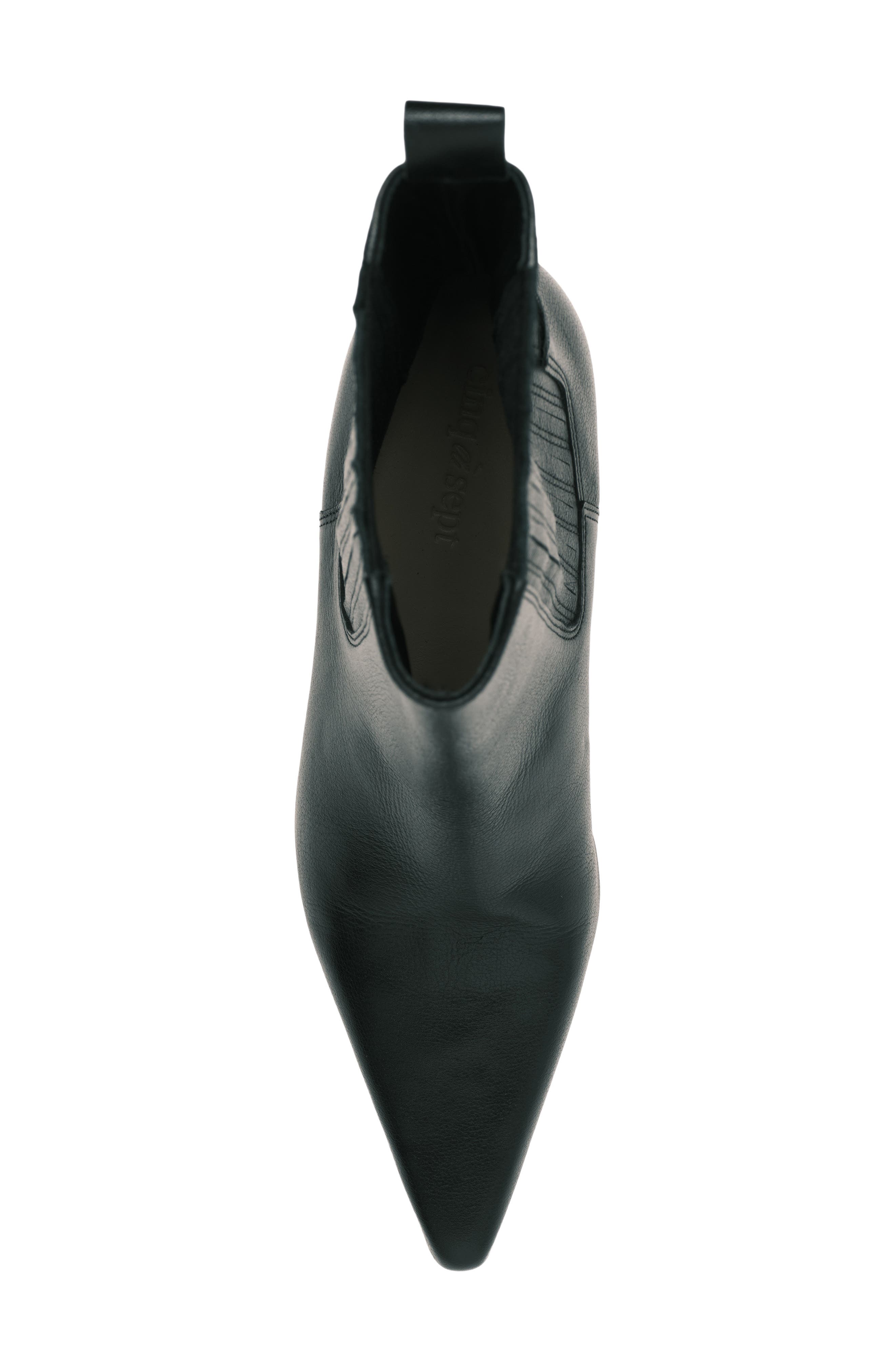 Parker Leather Curved Wedge Chelsea Boot, Alternate, color, BLACK