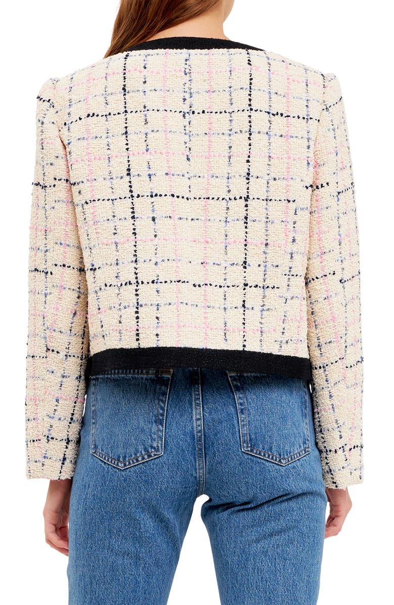 English Factory Plaid Bouclé Jacket, Alternate, color,