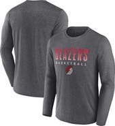 FANATICS Men's Fanatics Branded Heathered Charcoal Portland Trail Blazers Where Legends Play Iconic Practice Long Sleeve T-Shirt