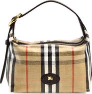 Burberry Highlands Check Coated Canvas Top Handle Bag