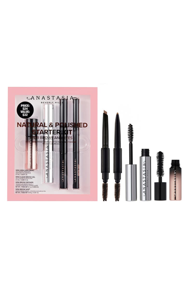 Natural & Polished Travel Size Brow & Lash Starter Set, Main, color, SOFT BROWN