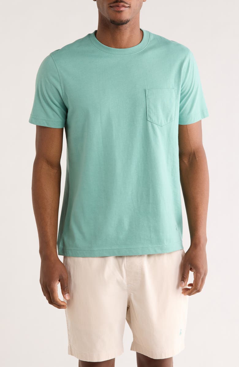 Brooks Brothers Crewneck Pocket T-Shirt, Main, color, Green