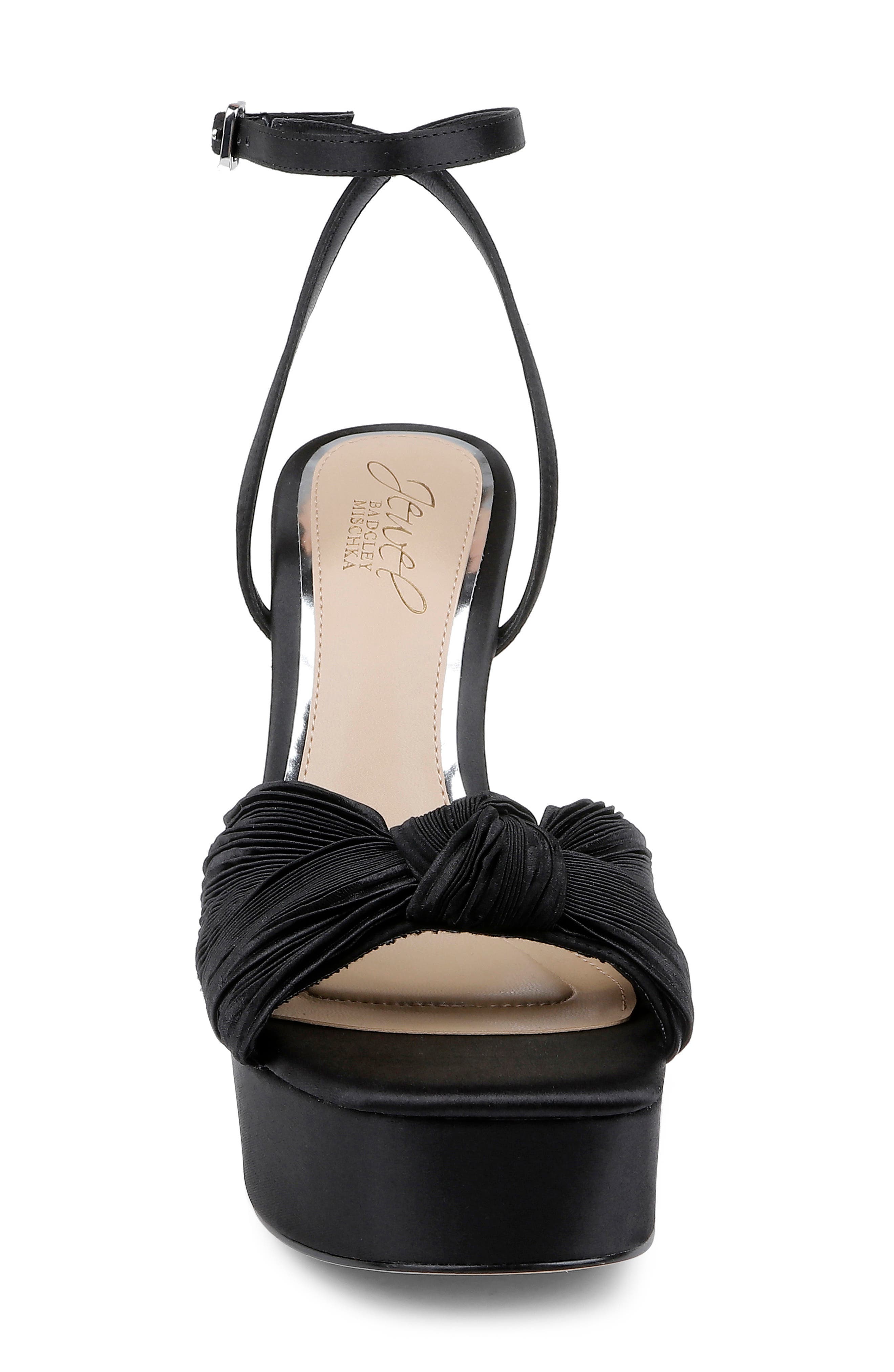 Jewel Badgley Mischka Icelynn Ankle Strap Platform Sandal, Alternate, color, Black Fabric