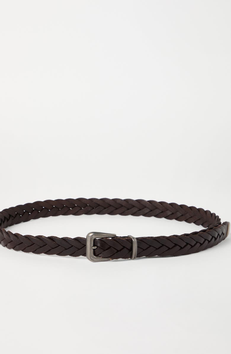 Brunello Cucinelli Braided belt, Alternate, color, Rust Brown