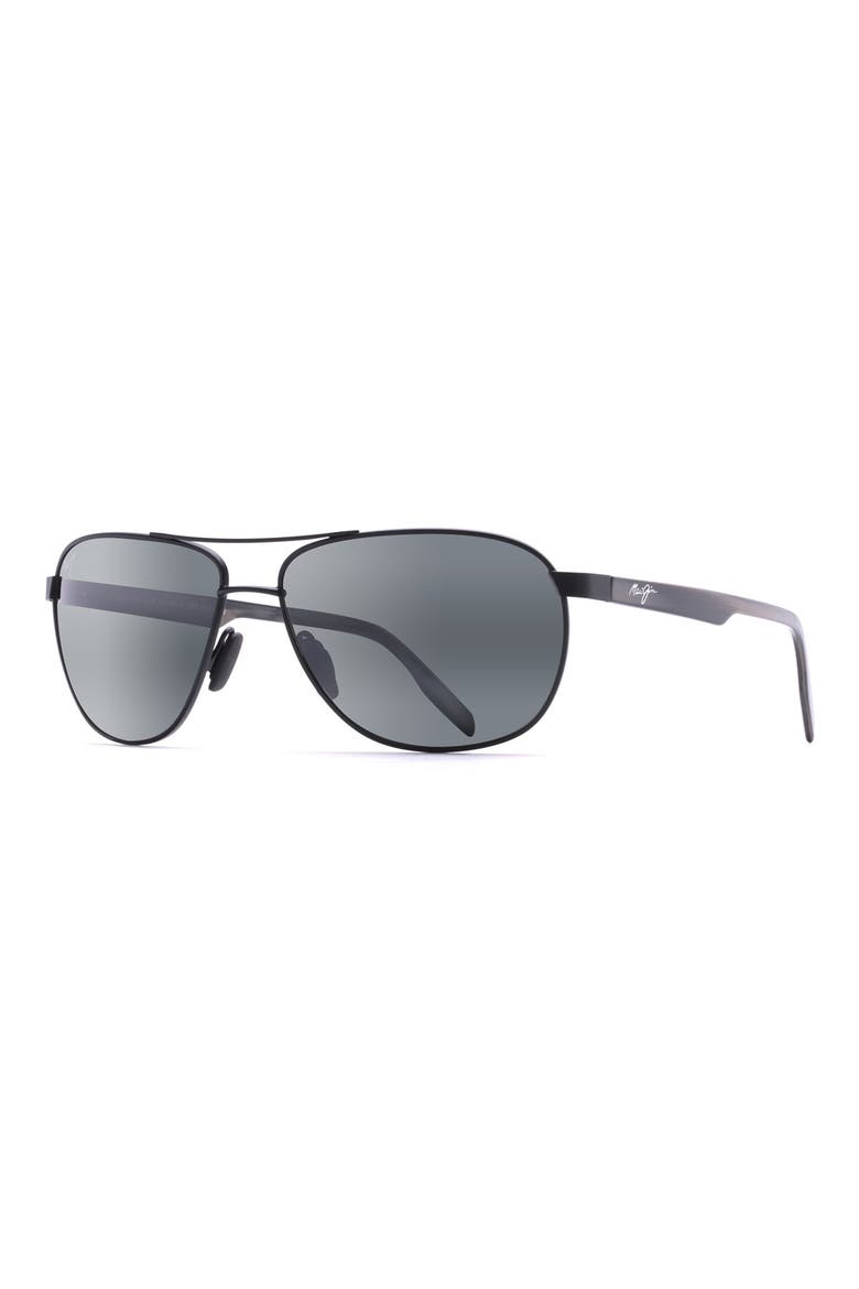 Castles PolarizedPlus®2 61mm Aviator Sunglasses, Alternate, color, MATTE BLACK