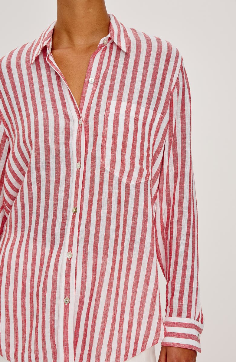 Rails Giada Stripe Linen Blend Button-Up Shirt, Alternate, color, Ravello Stripe